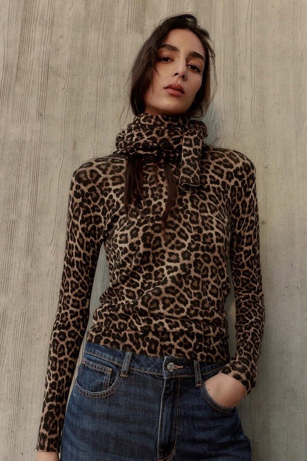 Animal Print Knit Jumper