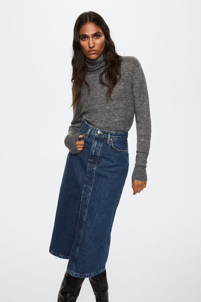 Midi Denim Skirt from Mango