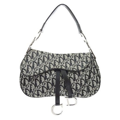 Trotter Pattern Saddle Shoulder Bag Black from Christian Dior