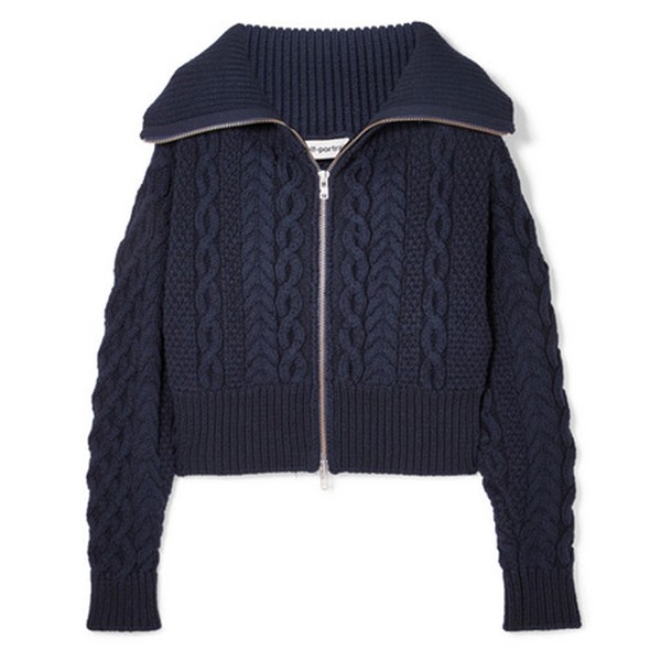 Cable-Knit Cotton & Wool-Blend Cardigan from Self-Portrait