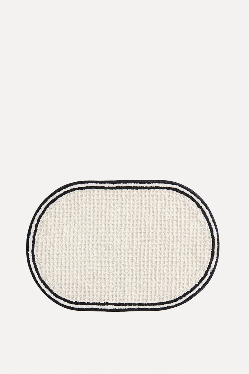 Waffled Cotton Bath Mat