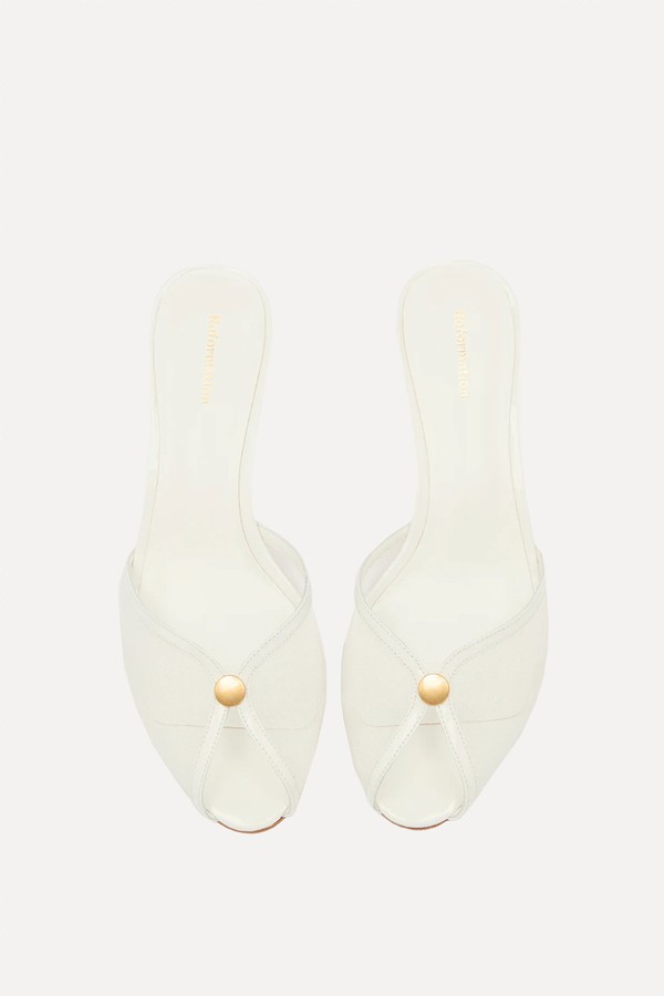 Wisdom Peep Toe Mules from Reformation