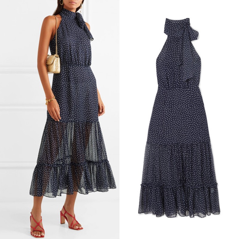 Eleanor Polka Dot Silk Midi Dress from Rixo London