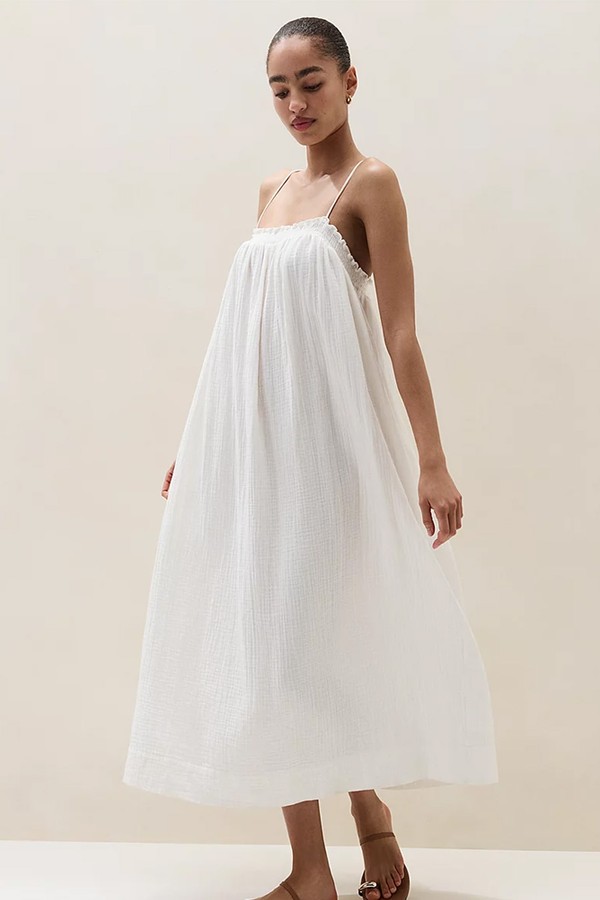Organic Double Cotton Smocked Dress from The White Company