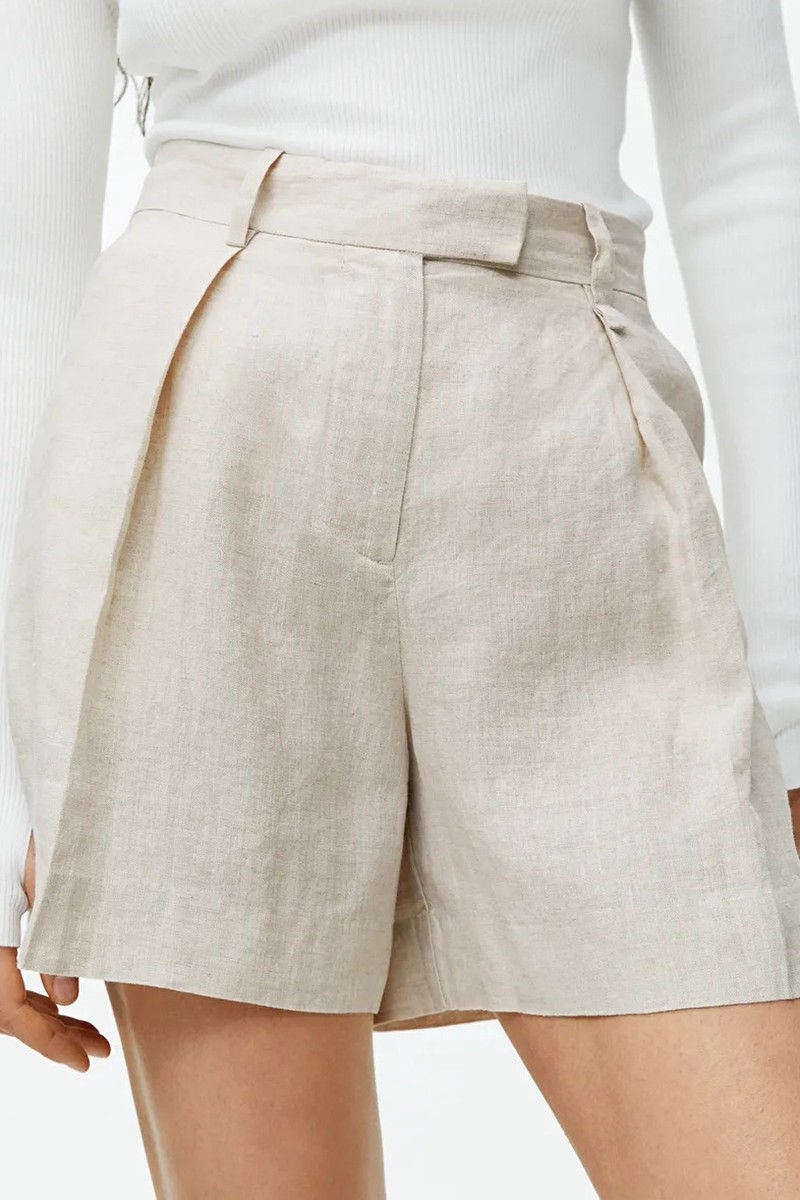 High Waist Linen Shorts