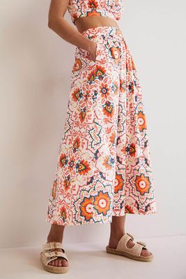Pull On Cotton Midi Skirt from Boden