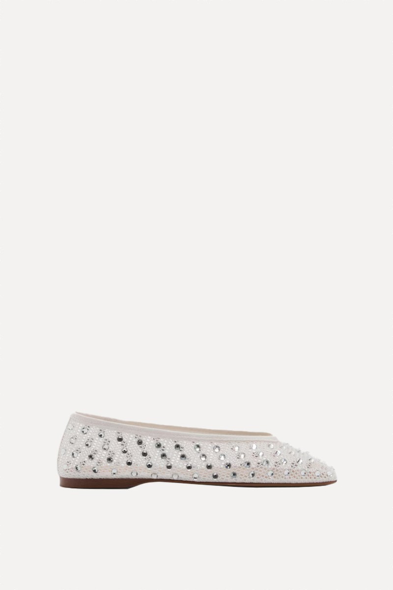 Mesh Shoes With Rhinestone Detail