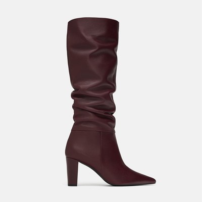 High-Heel Leather Boots from Zara