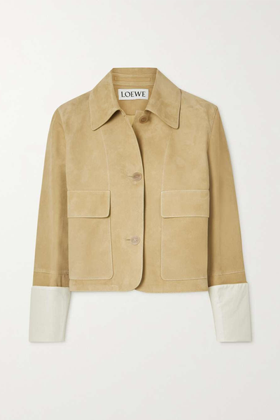 Button-Embellished Suede Jacket from Loewe
