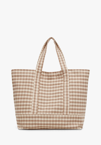 Cannes Gingham Shopper Bag from Mango