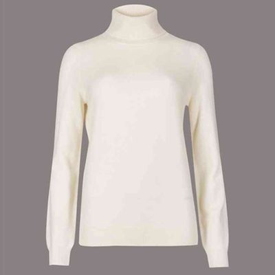 Pure Cashmere Roll Neck Jumper