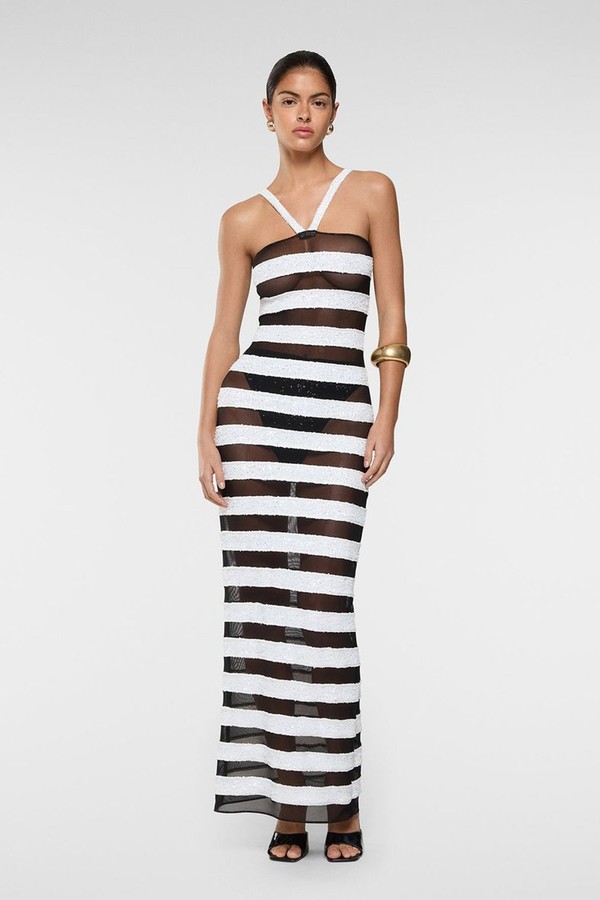 Hs24 Paillettes Bicolor Stripes Dress from Oséree
