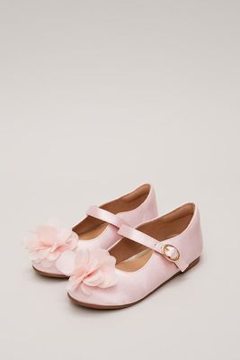 Satin Flower Detail Shoes