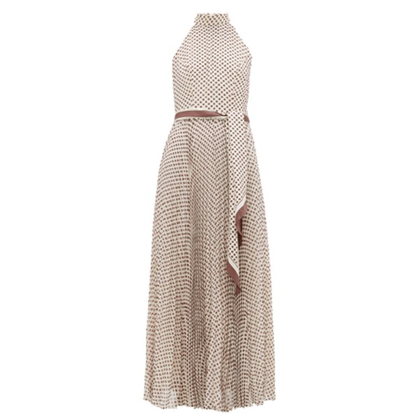 Sunray Polka-Dot Crepe Midi Dress from Zimmermann