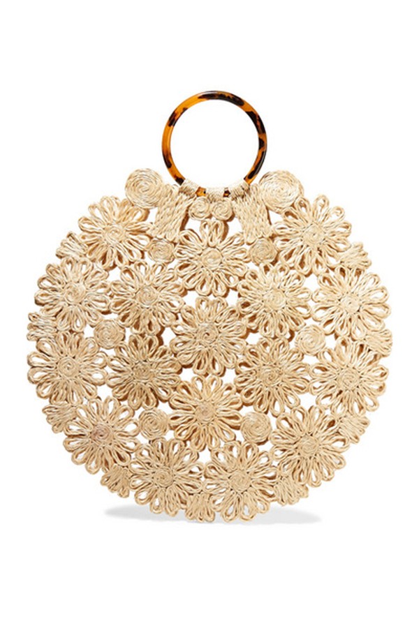 Hollie Resin & Crotched Straw Tote from Kayu