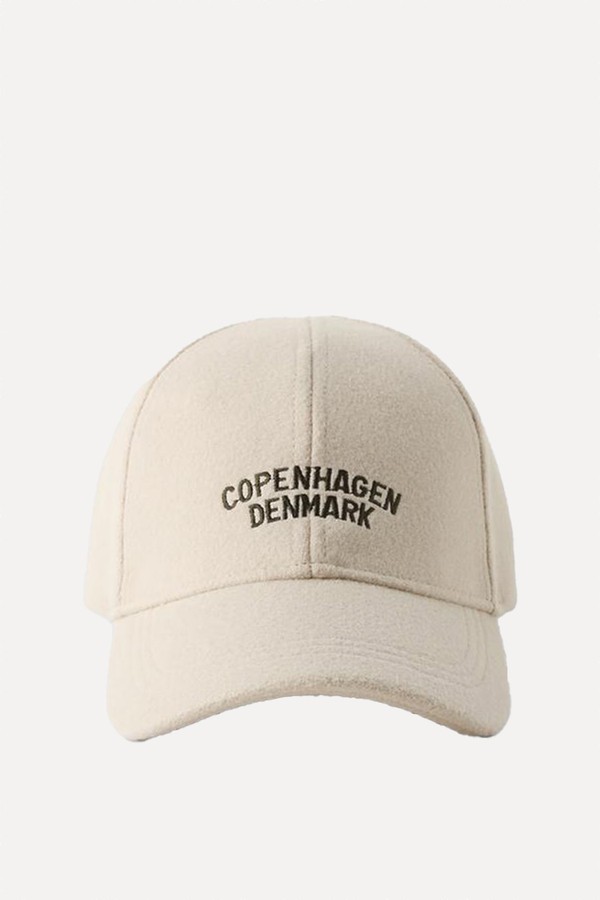 Embroidered Text Cloth Cap