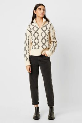 Susa Cable Knits Zip Neck Jumper from French Connection