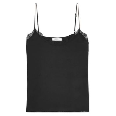 Lace Trimmed Washed Silk Camisole from Anine Bing