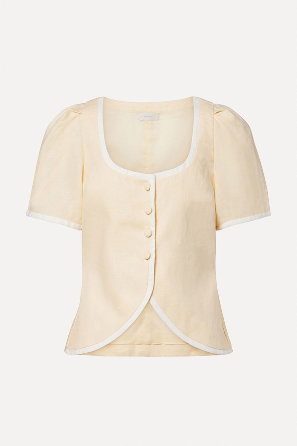 Madeleine Belted Linen Top from Faithfull