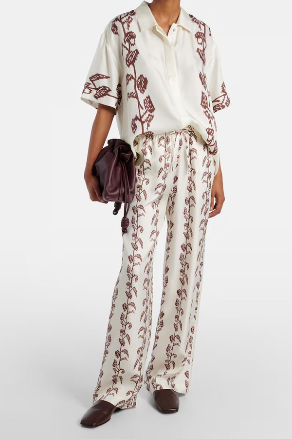 Aurelia Silk Twill Wide-Leg Pants from Asceno