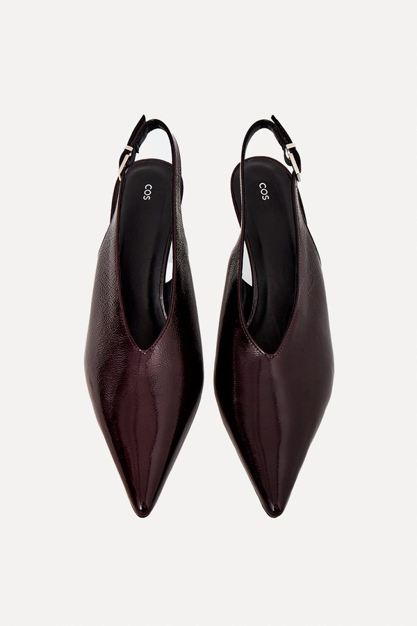 Pointed Patent-Leather Slingback Pumps from COS