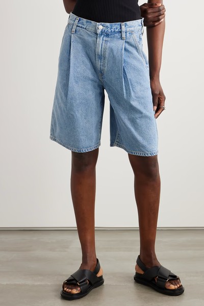 Ellis Pleated Denim Shorts from Agolde