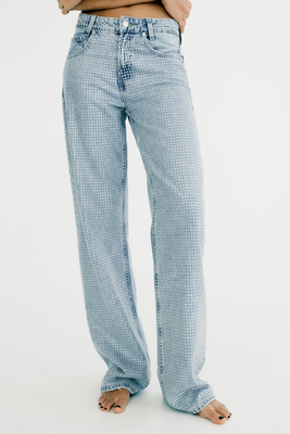 Wide-Leg Rhinestone Jeans from Zara