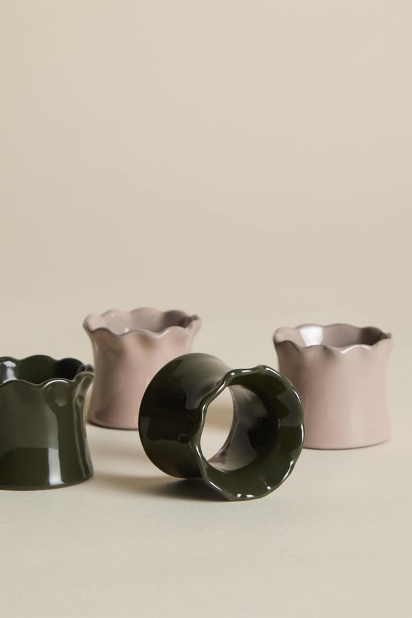 Set Of 4 Ceramic Napkin Rings