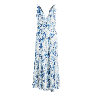 Floral Silk Wrap Dress