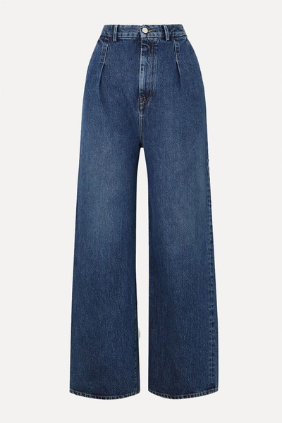 Attu Pleated Organic High-Rise Wide-Leg Organic Jeans from Loulou De Saison