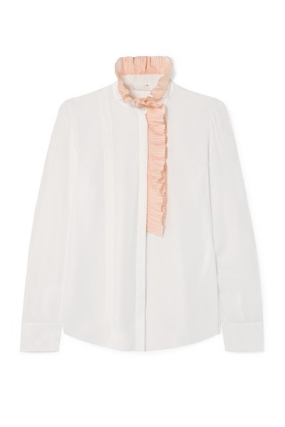 Ruffle-Trimmed Silk-Georgette Blouse from Chloé