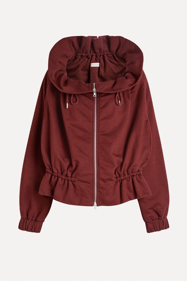 Ruffled Raglan Sleeves Cotton Jersey Jacket from Dries Van Noten