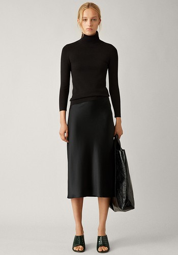 Isaak Silk-Satin Midi Skirt from Joseph