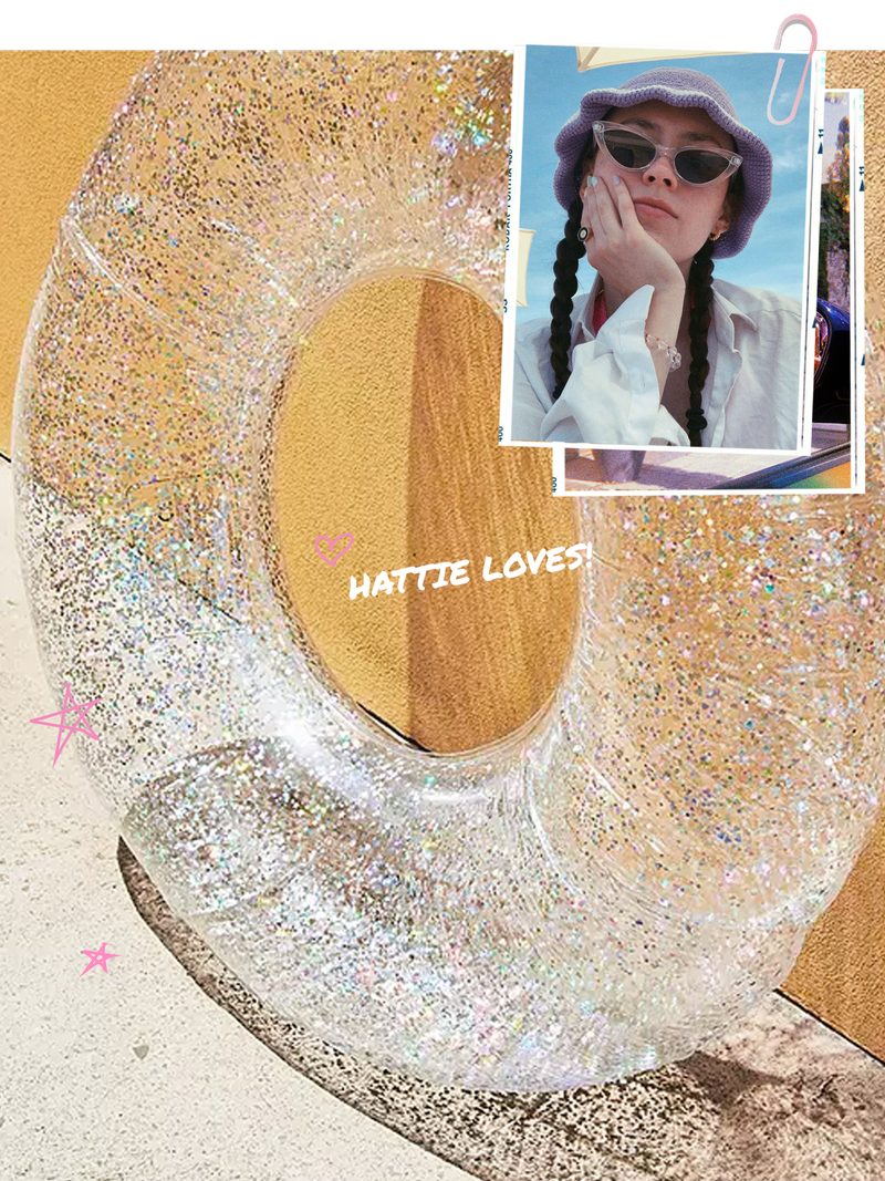 Glitter-Embellished Inflatable Rubber Ring, $27 | Sunnylife