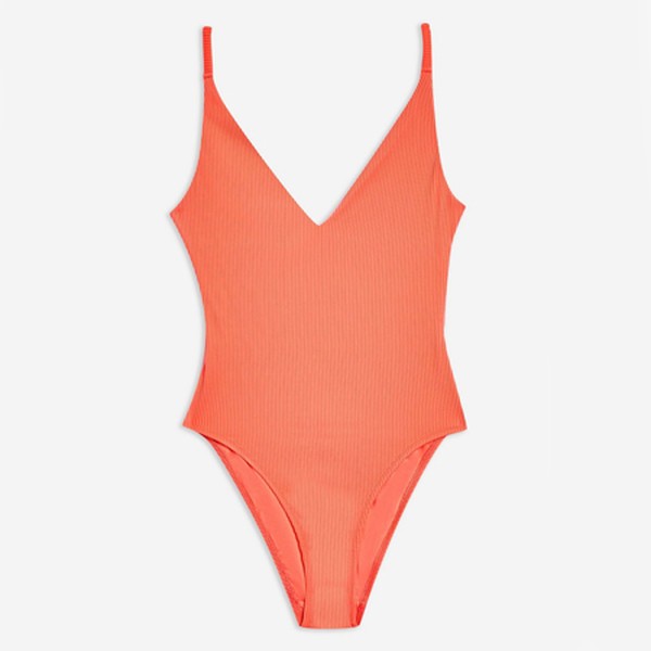 Ribbed Plunge Swimsuit from Topshop