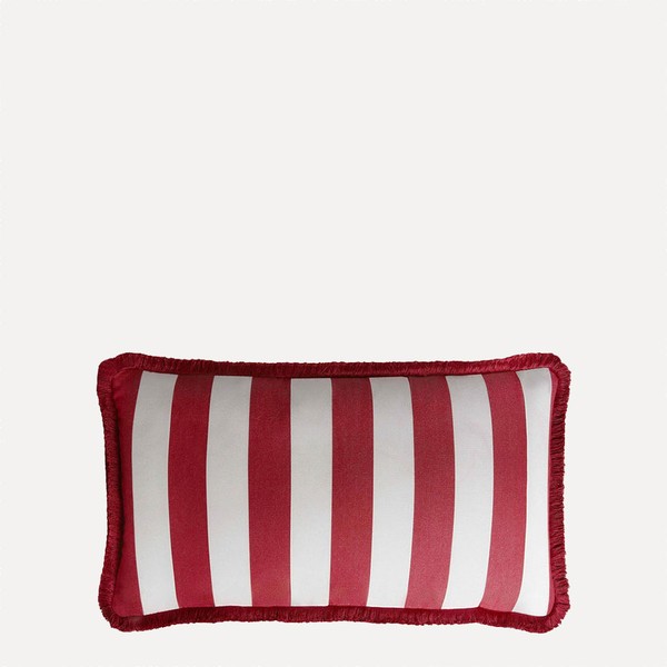 Striped Happy Frame Pillow Outdoor  from Lo Decor