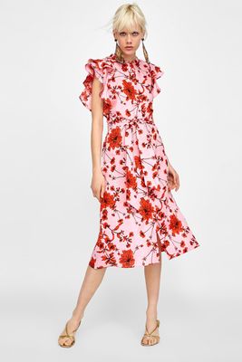 Floral Print Linen Tunic from Zara