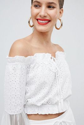 Lace Sleeve Off The Shoulder from River Island