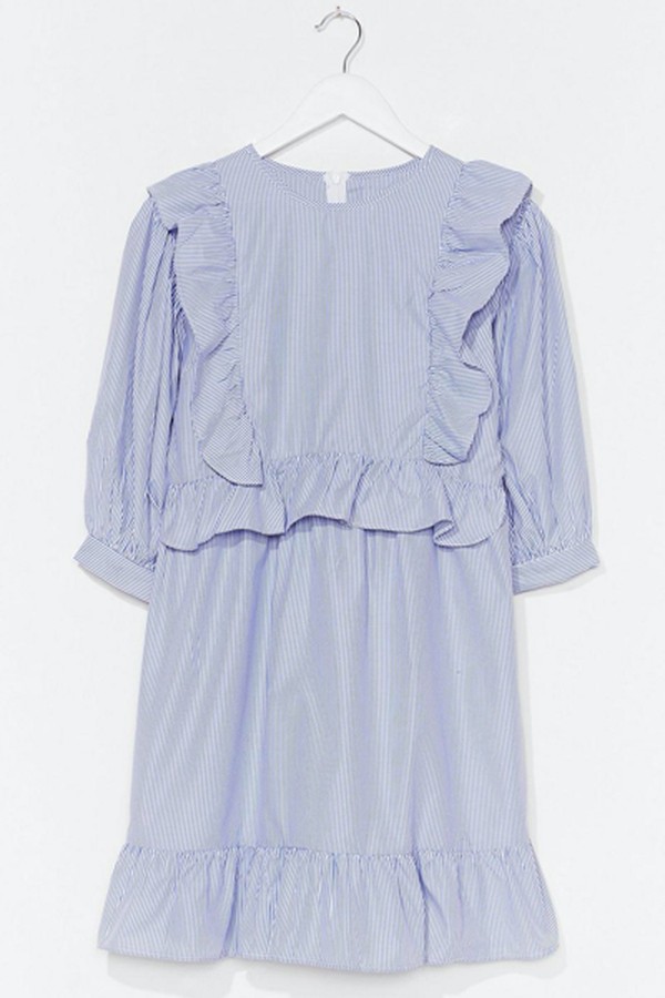 Frill Detail Puff Sleeve Mini Dress