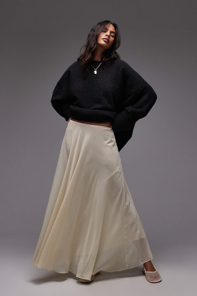 Sheer Full Circle Chiffon Skirt from Topshop