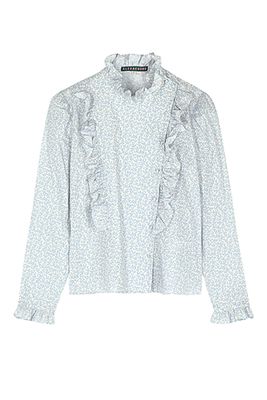 Printed Ruffle-Trimmed Cotton Blouse from Alexa Chung
