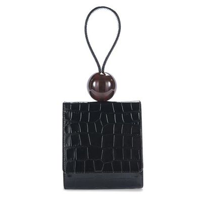 Ball Bag Black Croco Embossed Leather from By FAR