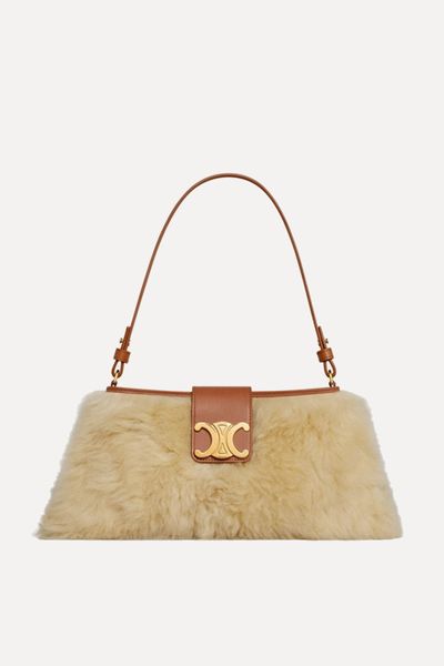 Medium Wiltern Bag In Shearling And Calfskin from Celine