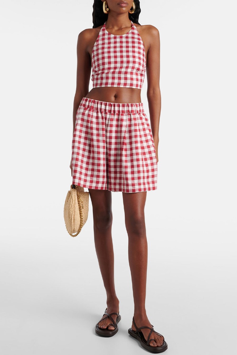 Gingham Linen Shorts from Asceno