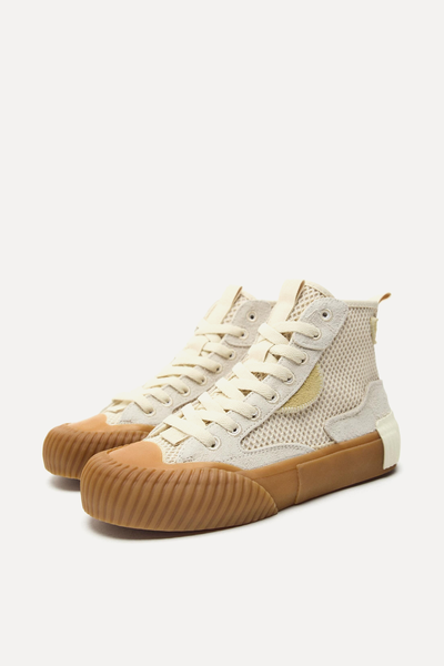 Patchwork High-Top Trainers from Zara