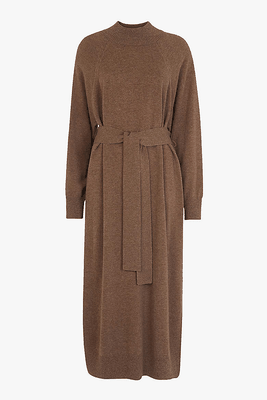 Funnel-Neck Belted Wool Midi-Dress from Whistles