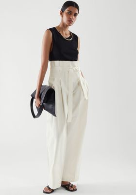 High-Waisted Paperbag Trousers  from COS