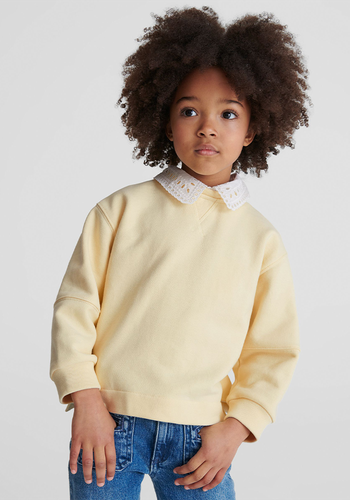 Sadie Button Back Jersey Collar Sweatshirt