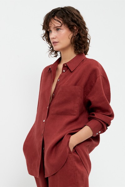 100% Linen Long-Sleeved Shirt from Oysho