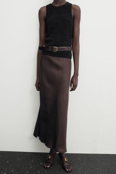 Camisole Satin Midi Skirt, £99.95 | Massimo Dutti